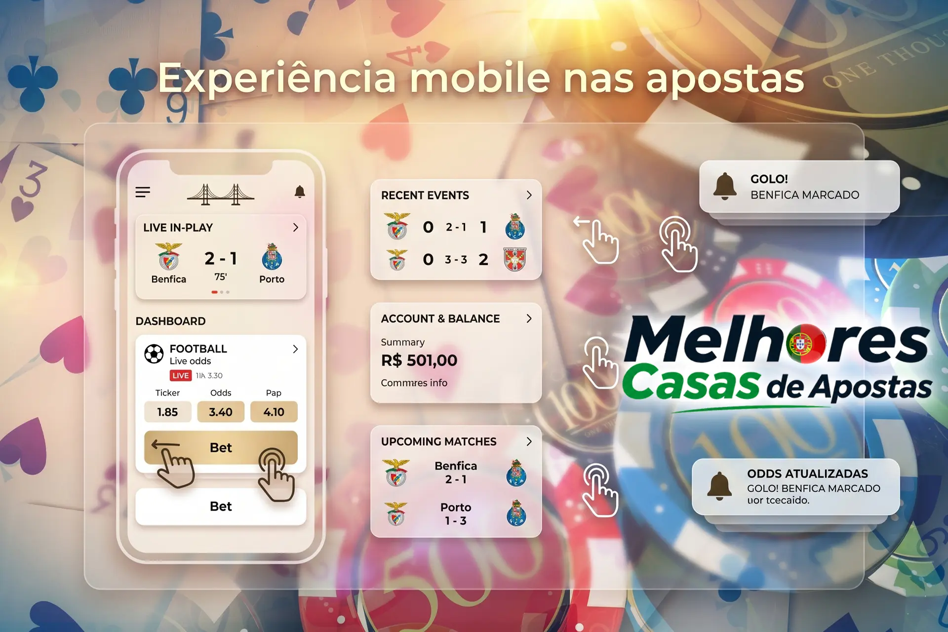 Aplicações móveis para apostas em smartphones e tablets